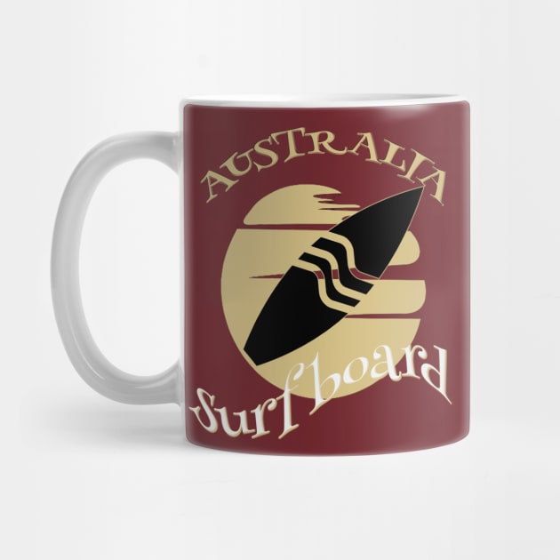 Australia surf board by TeeText